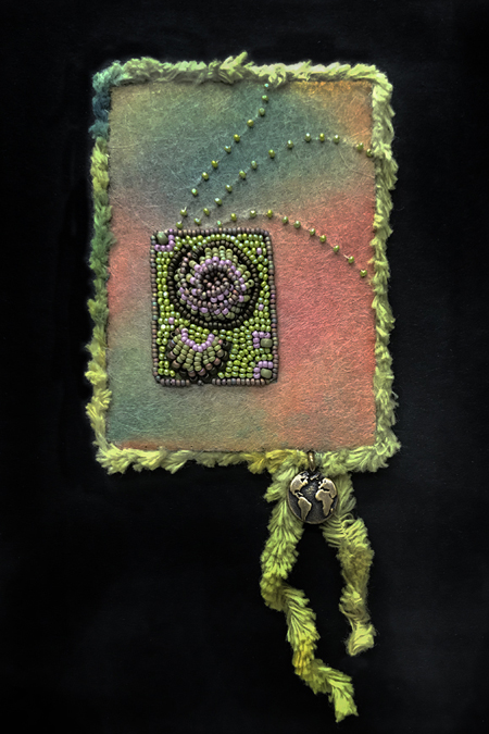 Redemption Song, large picture of piece for April 9, 2020, in Corona Diary, a visual Pandemic journal by Robin Atkins, bead artist