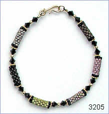 Matte metallic bracelet by Robin Atkins, bead artist.