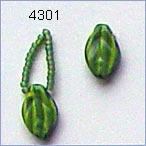 leaf beads, green/black;  Robin Atkins favorite for bead embroidery.