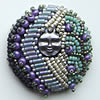 beaded button, sample made in beaded button workshop taught by Robin Atkins, bead artist