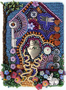 improvisational bead embroidery, by Robin Atkins, bead artist