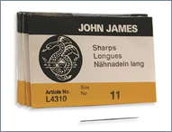 John James beading needles, sharpes, size 11