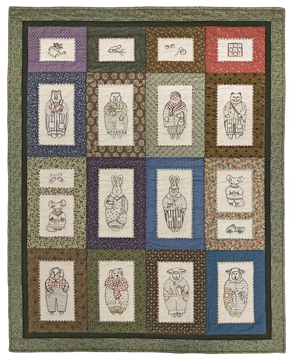 Forest Friends, embroidered quilt by Robin Atkins, bead artist
