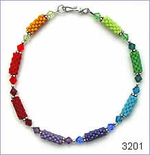 Matte rainbow bracelet by Robin Atkins, bead artist.