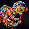 Rosie,The Uncaged Hen, detail, sculpture by Robin Atkins, bead artist