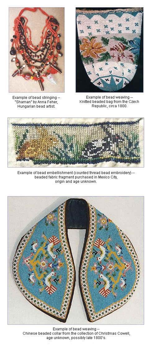 Examples of bead weaving, bead embellishment and bead stringing from around the world. Photos by Robin Atkins, bead artist.