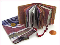 Mini Prayer Book with decorative papers by Robin Atkins, bead artist