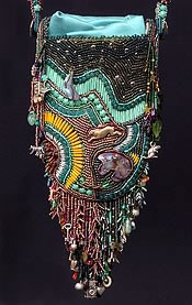 Marriage Bag, Totem Side, by bead artist, Robin Atkins