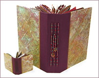 Book of Plenty and Mini Prayer Book with decorative papers by Robin Atkins, bead artist
